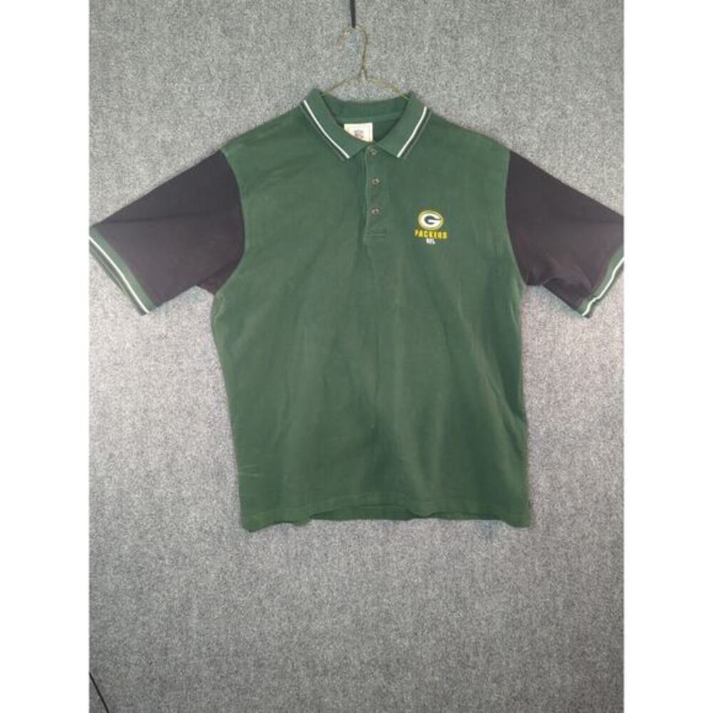 Green Bay Packers NFL Men's XL Short Sleeve Green Polo Button Collared Shirt